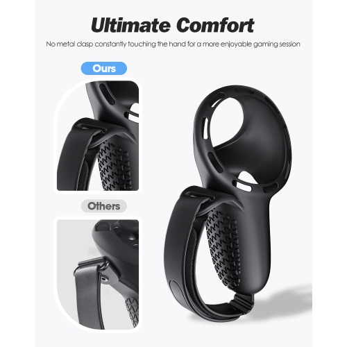 Controller Grips Cover for Meta Quest 3S/Quest 3, Anti-Slip Texture - VR Accessories Compatible with Quest 3S/Quest 3, Silicone Controller Grips