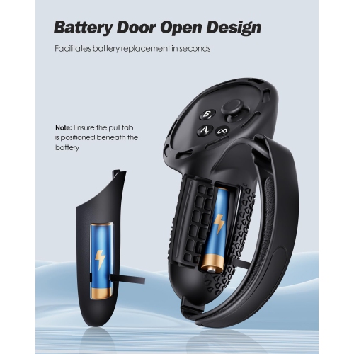 Upgraded Controller Grips Cover Compatible with Meta Quest 3S/Quest 3 Accessories, All-Silicone Controller Grips for Quest 3S/Quest 3 with Battery