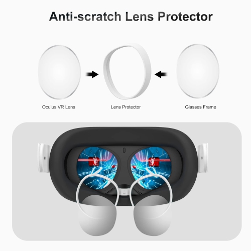 Silicone Anti-Scratch Lens Protector - VR Glasses Spacer Compatible for Oculus Quest 2 - VR Accessories Prevent Your Glasses from Scratching VR Lenses
