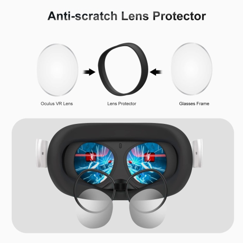 Lens Protector Compatible with Oculus/Meta Quest 2, Glasses Spacer - Anti-Scratch VR Accessories to Prevent Your Glasses from Scratching VR Lenses