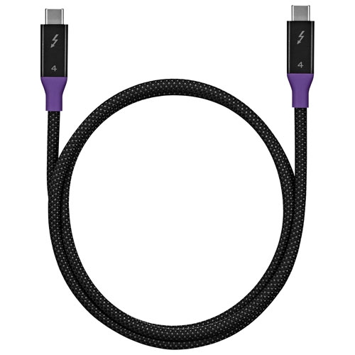 Open Box Insignia 1m Braided Thunderbolt 4 USB-C to USB-C Cable (NS-PC3T433B23-C) - Black