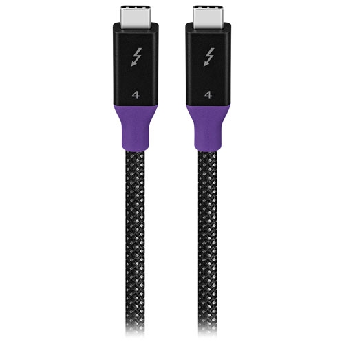 Open Box Insignia 1m Braided Thunderbolt 4 USB-C to USB-C Cable (NS-PC3T433B23-C) - Black