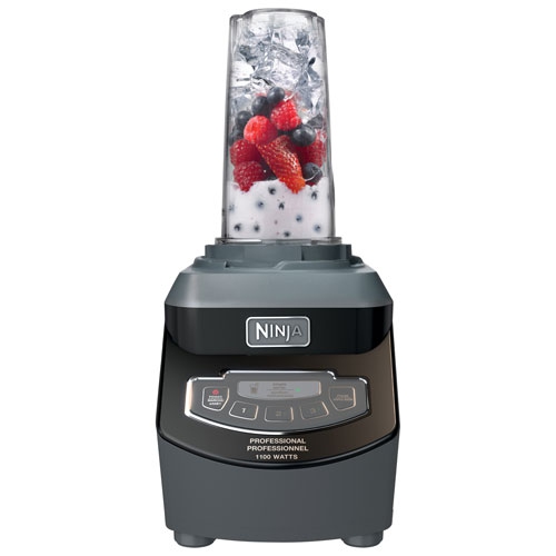 Refurbished Ninja Professional 2.1L 1100-Watt Countertop Blender with Nutri Ninja Cups - Black