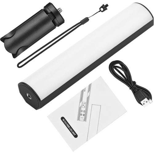 1-pcs LED Video Light, Rechargeable Photography Light Bar RGB Fill Light 2500K-9000K Dimmable CRI95 + LCD Screen Magnetic Back with Tripod for Vlog