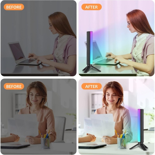 1-pcs LED Video Light, Rechargeable Photography Light Bar RGB Fill Light 2500K-9000K Dimmable CRI95 + LCD Screen Magnetic Back with Tripod for Vlog