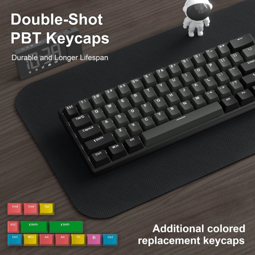 60 Percent Keyboard with Hot Swappable - Mechanical Black Keyboard, RGB Backlit Wired Gaming Keyboard, PBT Cherry Keycaps, Pre-lubed Linear Switch,