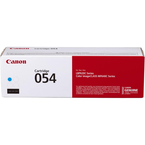 Canon Genuine Toner, Cartridge 054 Cyan 1 Pack Color imageCLASS MF641Cdw, MF642Cdw, MF644Cdw, LBP622Cdw Laser Printers