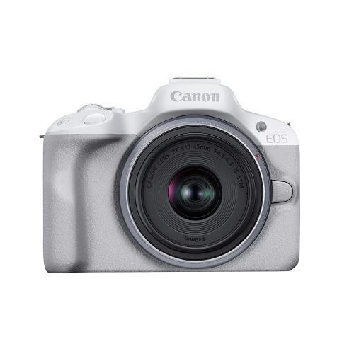 CANON  - Eos R50 Mirrorless Vlogging Camera (White) With Rf-S18-45MM F4.5-6.3 Is Stm Lens