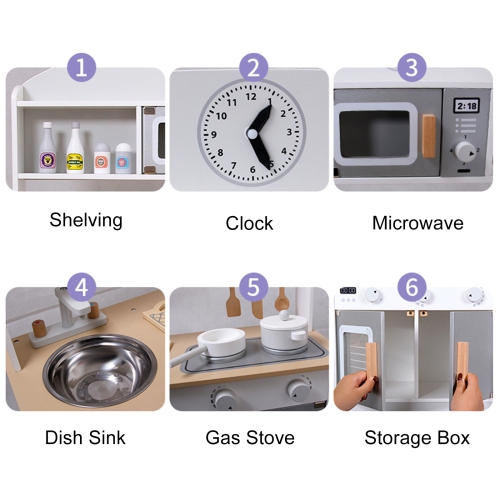 Ensemble-cadeau de jouets pour micro-ondes de Play Kitchen Kids pour filles de 3-8 ans