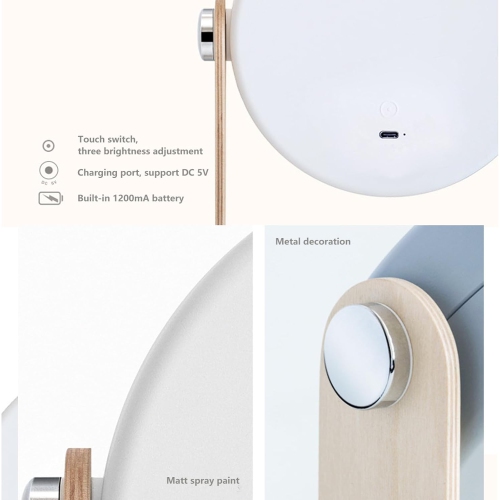 Table Lamp for Bedroom, 3 Way Dimmable Touch Lamp Night Light Table Lamp Folding USB Light Camping Lantern, Desk Lamps for Home Office Reading Light