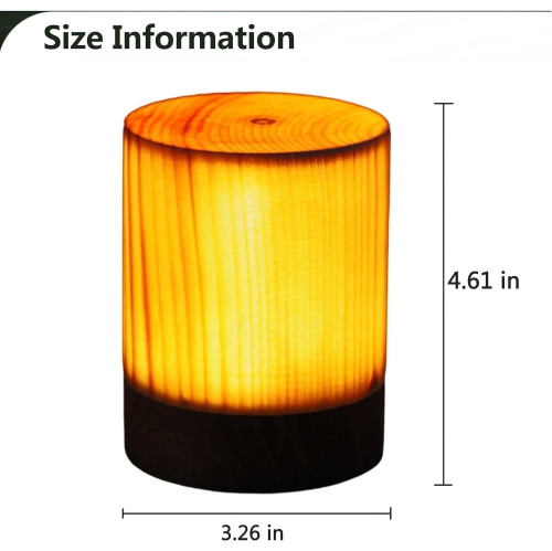 Plafonnier moderne Créatif Atmosphère Decora, Style rustique Lampe de bureau Vintage alimentée par piles, Veilleuse portative en bois fabriqué à la