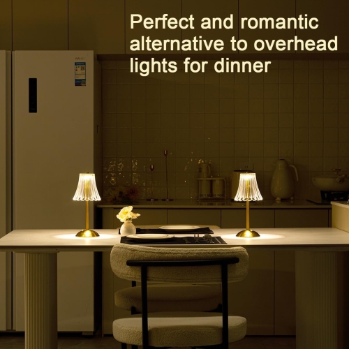 Lampe de table sans fil à pile cristal, veilleuse pour salon, chambre à coucher, chambre à coucher, chambre des enfants, extérieur, restaurant, table