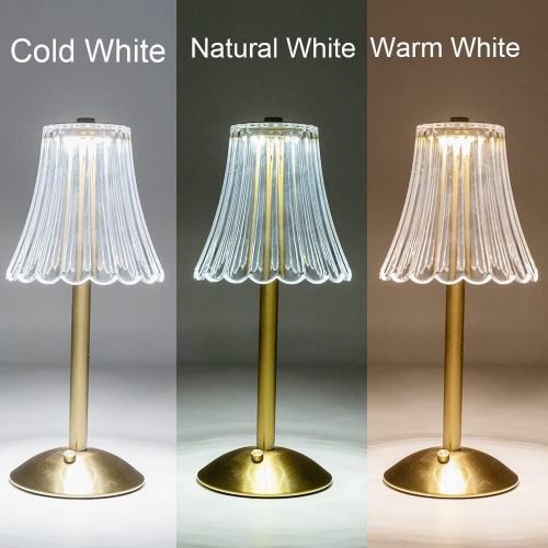 Lampe de table sans fil à pile cristal, veilleuse pour salon, chambre à coucher, chambre à coucher, chambre des enfants, extérieur, restaurant, table