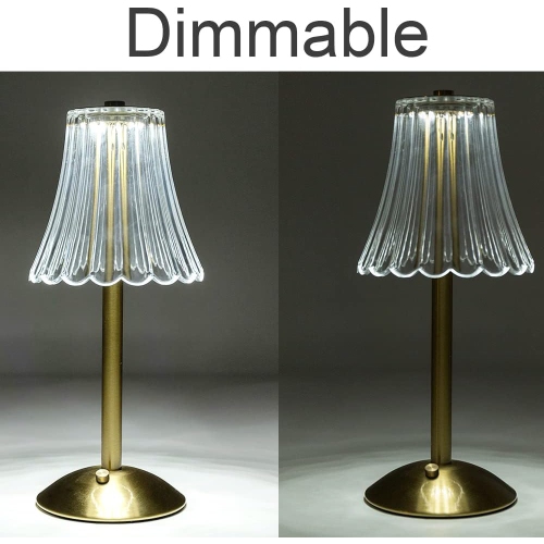 Lampe de table sans fil à pile cristal, veilleuse pour salon, chambre à coucher, chambre à coucher, chambre des enfants, extérieur, restaurant, table