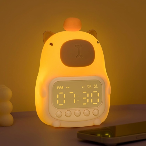 Veilleuse Capybara, lampe de réveil amusante pour enfants, veilleuse pour chambre d'enfant, horloge d'entraînement au sommeil, cadeau d'anniversaire