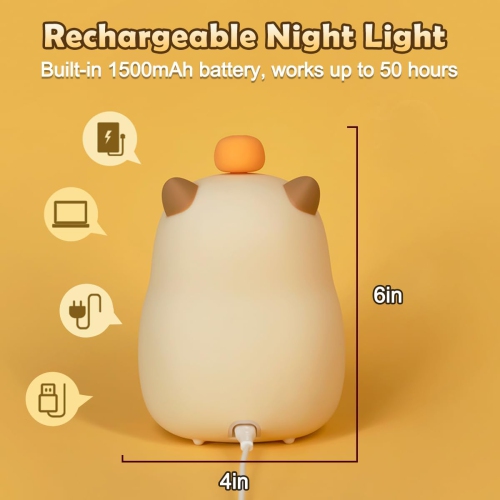 Veilleuse Capybara, lampe de réveil amusante pour enfants, veilleuse pour chambre d'enfant, horloge d'entraînement au sommeil, cadeau d'anniversaire