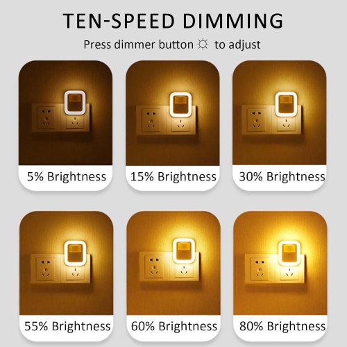 Motion Sensor Night Light,Plug in Motion Sensor Light, Dimmable LED Night Lights with Dusk-to-Dawn Sensor Mini Light for Bathroom, Hallway,