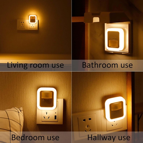 Motion Sensor Night Light,Plug in Motion Sensor Light, Dimmable LED Night Lights with Dusk-to-Dawn Sensor Mini Light for Bathroom, Hallway,