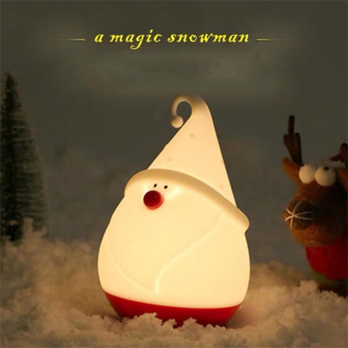 Kids Night Light,Snowman Cute Lamp,LED Luminous Night Light,Tapping Silicone Lamp,3 Level Dimmable Nursery Nightlight ,Can be Used