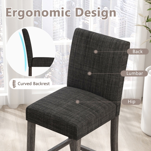 Gymax 4PCS 24.5'' Counter Height Bar Stools Modern Fabric Upholstered Kitchen Chairs