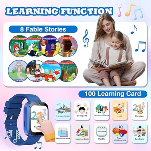 Kids Smart Watch for Boys Girls, Smart Watch for Kids 4-12 Years Old with 22 Games Camera Habit Tracking Audiobook Alarm Clock Music Player Pedometer