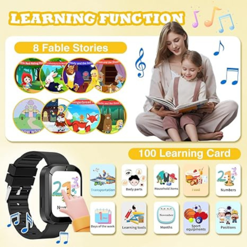 Kids Smart Watch for Boys Girls, Smart Watch for Kids 4-12 Years Old with 22 Games Camera Habit Tracking Audiobook Alarm Clock Music Player Pedometer