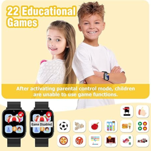 Kids Smart Watch for Boys Girls, Smart Watch for Kids 4-12 Years Old with 22 Games Camera Habit Tracking Audiobook Alarm Clock Music Player Pedometer