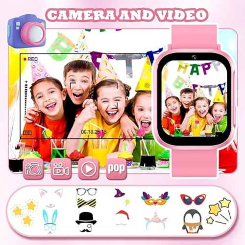 Kids Smart Watch for Boys Girls, Smart Watch for Kids 4-12 Years Old with 22 Games Camera Habit Tracking Audiobook Alarm Clock Music Player Pedometer