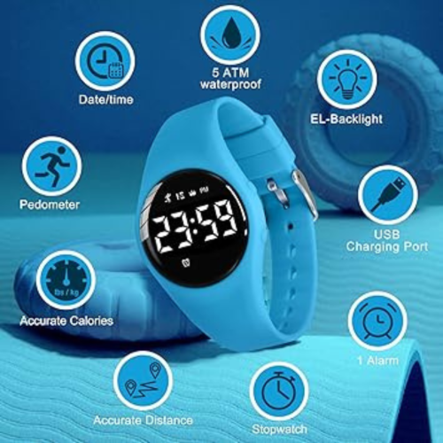 Watch for Kids Boys Girls Silent Vibration Alarm/Stopwatch/Steps Counter/Distance/Calories Watches for Kids Teens Boys Girls