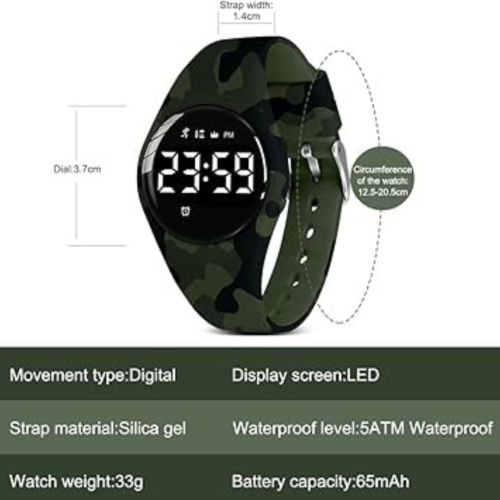 Watch for Kids Boys Girls Silent Vibration Alarm/Stopwatch/Steps Counter/Distance/Calories Watches for Kids Teens Boys Girls