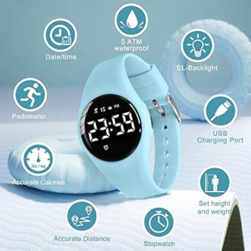 Watch for Kids Boys Girls Silent Vibration Alarm/Stopwatch/Steps Counter/Distance/Calories Watches for Kids Teens Boys Girls