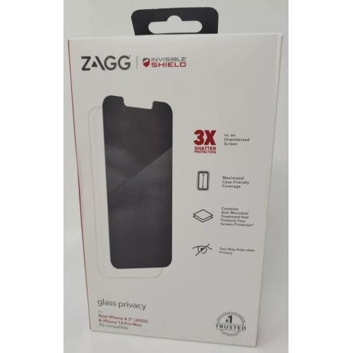 Zagg Invisible Shield Glass Privacy Antimicrobial Screen Protector - iPhone 14 Plus / iPhone 13 Pro Max