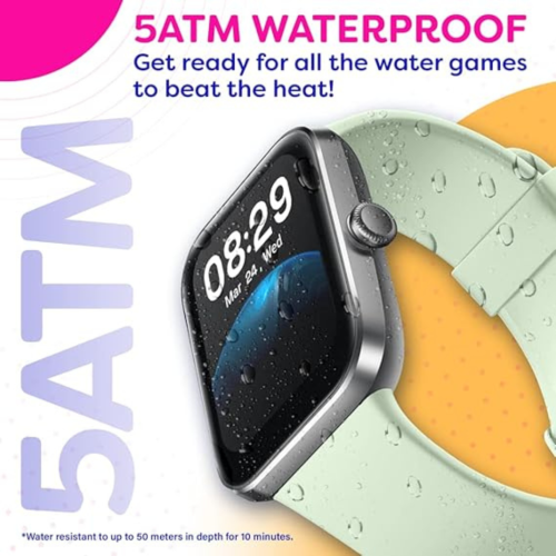 Go VeryFit Smart Watch Heart Rate Blood Oxygen Saturation Sleep Monitor 1.69 Inch Step Counter Pedometer 5ATM Exercise Activity Fitness Tracker