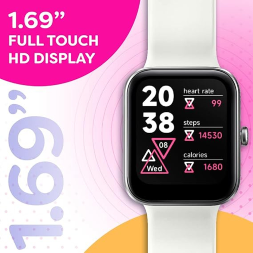 Go VeryFit Smart Watch Heart Rate Blood Oxygen Saturation Sleep Monitor 1.69 Inch Step Counter Pedometer 5ATM Exercise Activity Fitness Tracker