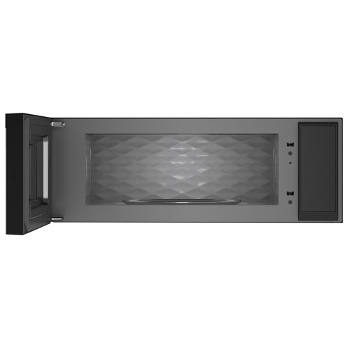 Four à micro-ondes à hotte intégrée de Whirlpool - 1,1 pi³ - Fini en acier inoxydable noir