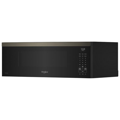 Four à micro-ondes à hotte intégrée de Whirlpool - 1,1 pi³ - Fini en acier inoxydable noir