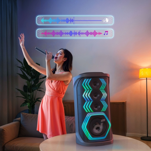 Open Box - Soundcore Rave 3 Bluetooth Speaker with Dual Wireless Microphones