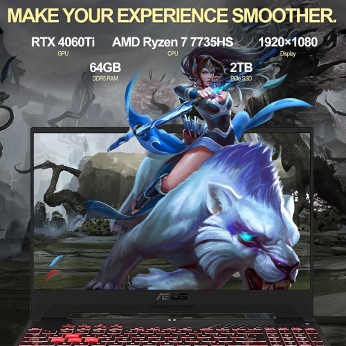 ASUS TUF A17 Gaming Laptop, 17.3” FHD 144Hz Display, Nividia GeForce RTX 4060, AMD Ryzen 7 7735HS, 64GB DDR5, 2TB PCIe 4.0 SSD, Wi-Fi 6, Windows 11