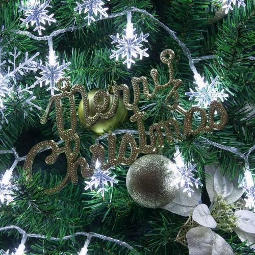 Guirlande de flocon de Noël, jeu de lumières 6&nbsp;M à piles de 40 LED, piles pour la maison, intérieur et extérieur