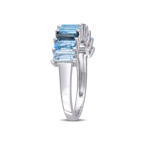 2.46 Carat London Blue Topaz Band Ring in Sterling Silver