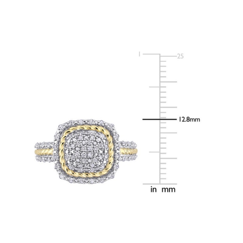 1/3 Carat Diamond Cluster Halo Ring in Sterling Silver
