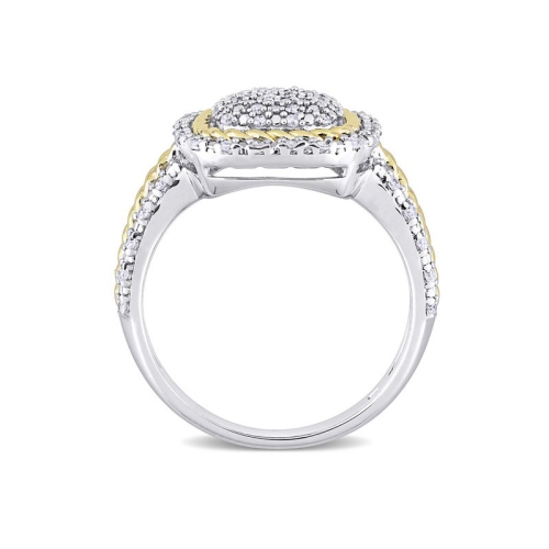 1/3 Carat Diamond Cluster Halo Ring in Sterling Silver