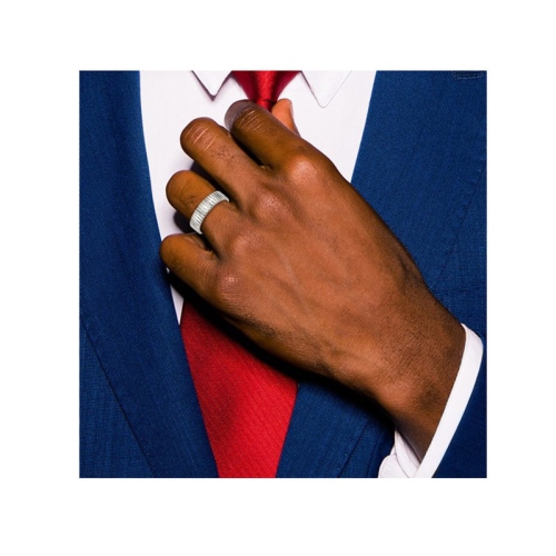 Mens 6mm Textured Titanium Wedding Band Ring