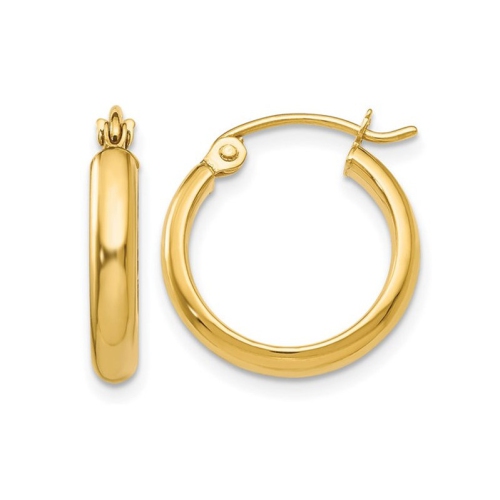 Créoles classiques en or jaune 14 ct 2/3 po