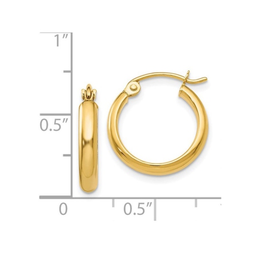 Classic Hoop Earrings in 14K Yellow Gold 2/3 Inch