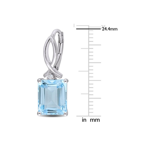 8.20 Carat Blue Topaz Drop Earrings in Sterling Silver