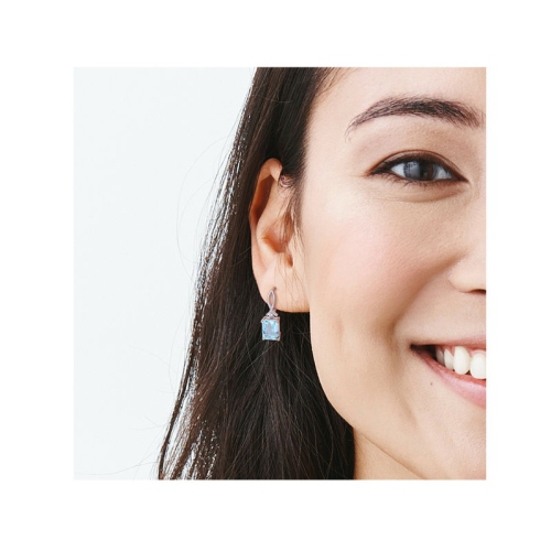 8.20 Carat Blue Topaz Drop Earrings in Sterling Silver