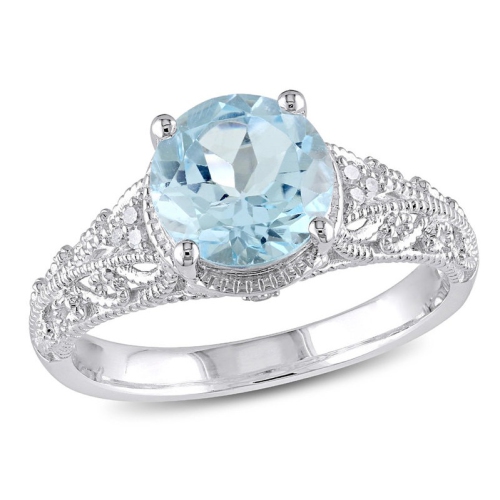 GEM AND HARMONY  2.35 Carat (Ctw) Topaz Solitaire Ring In Sterling Silver In Blue