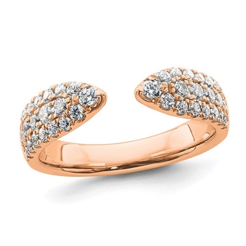 GEM AND HARMONY  7/10 Carat (Ctw Vs1-Vs2, D-E-F) Lab-Grown Diamond Band Ring In 14K Rose Gold (Size 7) In Pink