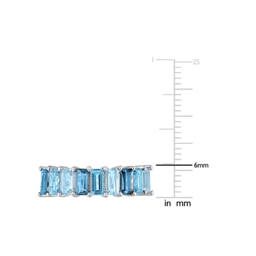 Bague 2.46&nbsp;carat en argent sterling avec topaze bleue londonienne